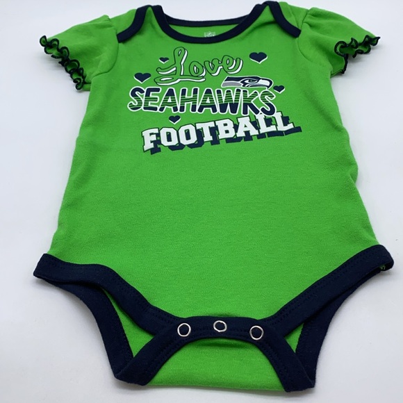 Seattle Seahawks NFL Football Team Infant Baby Girls Bodysuit Size 12 Months - Picture 6 of 7